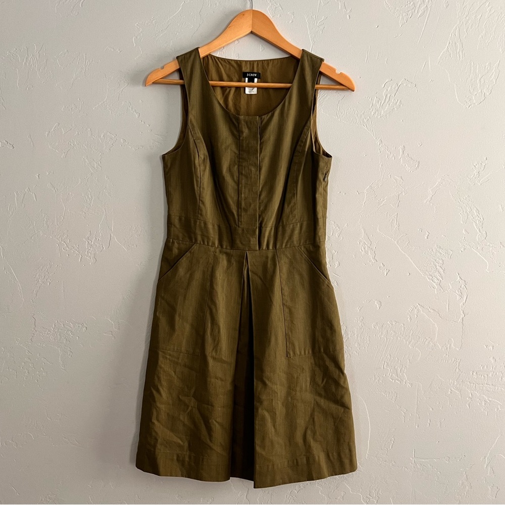 J. Crew Olive Green Sleeveless Dress - Picture 3 of 6